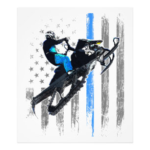 Foto Camisa de Moto de Neve com Bandeira Americana Masc