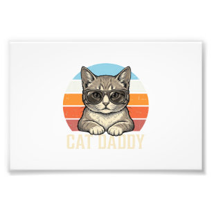 Foto Camisa do Gato Papai Vintage Sunset Cool Cat Desig