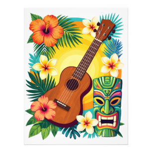 Foto Camiseta de Vibes de Luau Tiki Ukulele Tropical