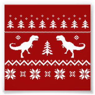 Foto Camisola feia do Natal do dinossauro de T-Rex