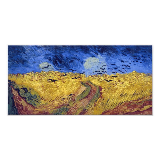 Foto Campo de rodas com corvos | Van Gogh | (Frente)