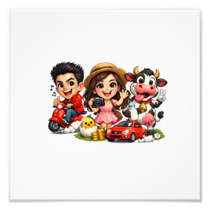 Foto Caneca de Amigos e Vaca de Caricatura de Desenho A