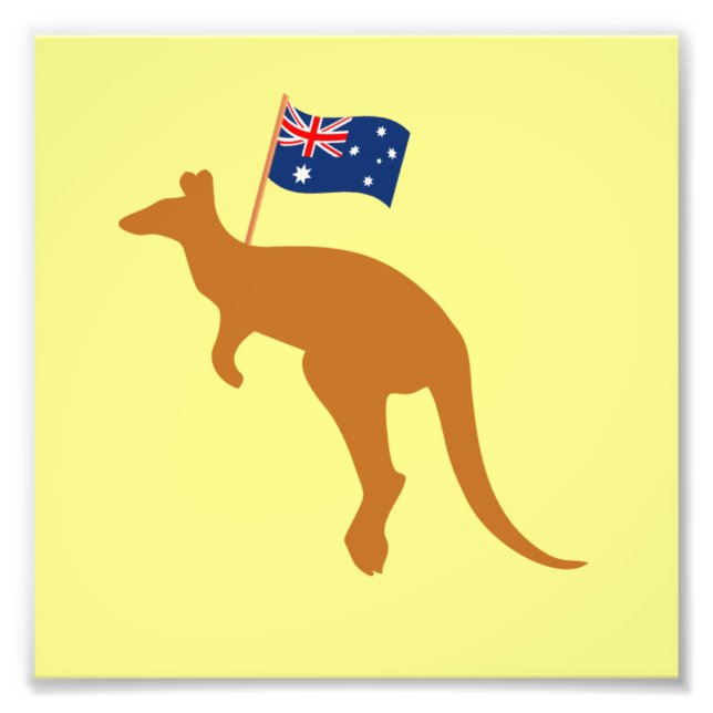Foto canguru bandeira australia amarelo (Frente)