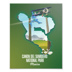 Foto Canon del Sumidero, mapa mexico Magnet