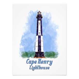 Foto Cape Henry Lighthouse Watercolor - Virgínia