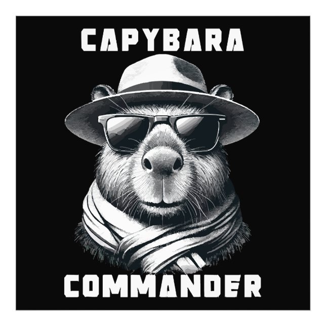 Foto Capybara Com Óculos Solares Comandante (Frente)