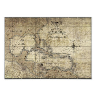 Foto Caribe - mapa antigo