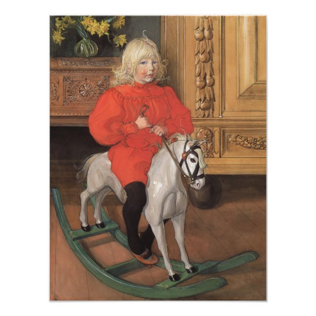 Foto Carl Larsson Murre Boy a cavalo de balanço (Frente)