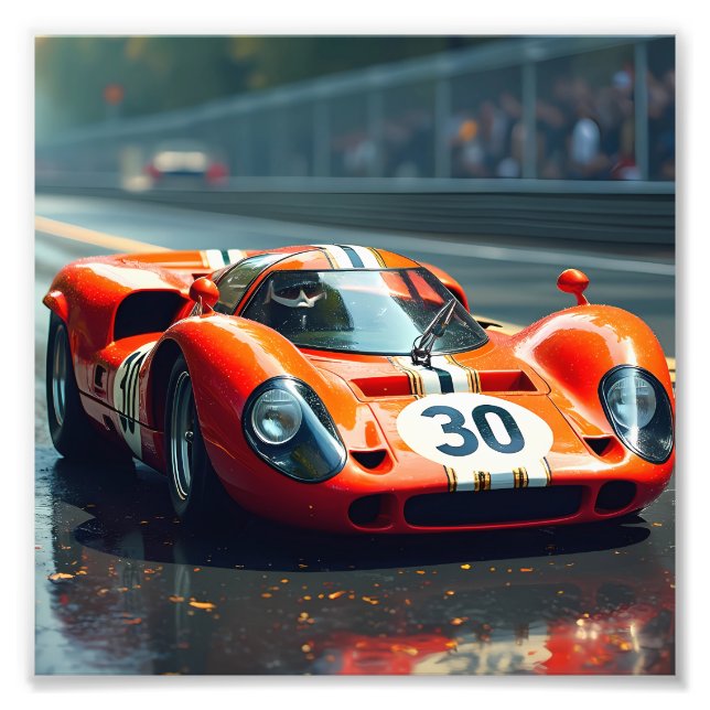 Foto Carro correndo número 69 em cores bonitas (Frente)