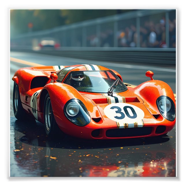 Foto Carro correndo número 69 em cores bonitas (Frente)