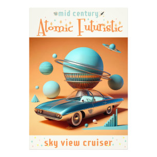 Foto Carro Cruiser de Visão Aérea Futurista Atômica