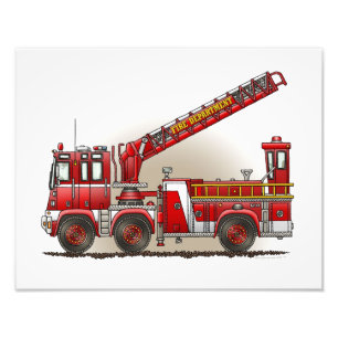 Foto Carro de bombeiros de gancho e de escada