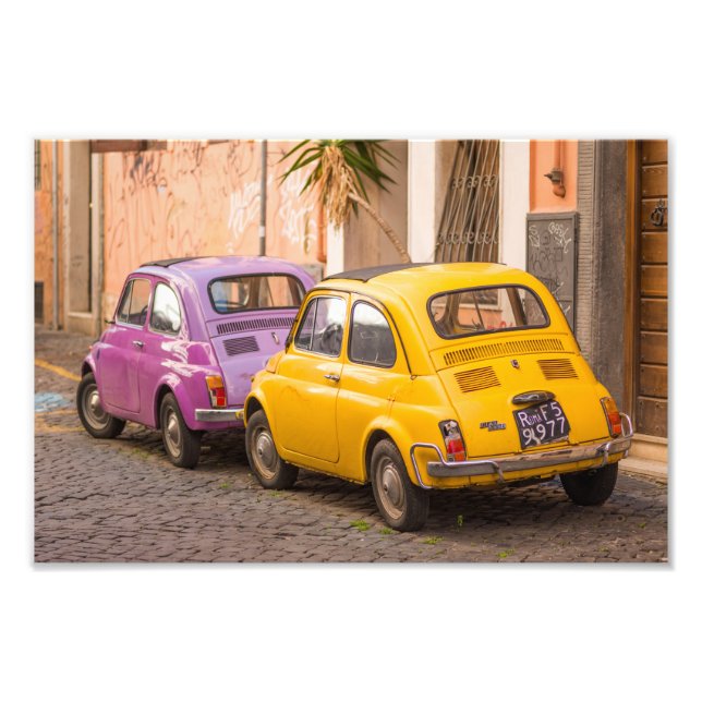 Foto Carros clássicos italianos Fiat 500 em Roma Itália (Frente)