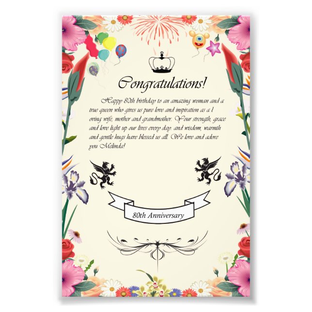 Foto Cartão de Aniversário de Melinda (Frente)