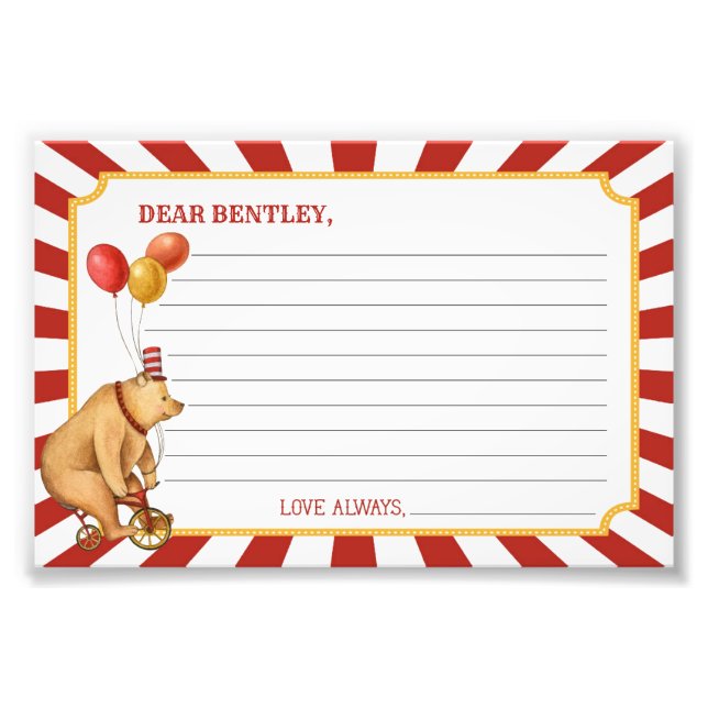 Foto Cartão de Cápsula de Circo para o Aniversário ou B (Frente)