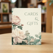 Cartão de casamento com rosas peônias em aquarela 