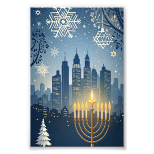 Foto Cartão de Hanukkah com Menorá do Horizonte da Cida