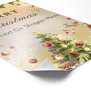 Foto Cartão de Natal Moderno Verde e Dourado Elegante