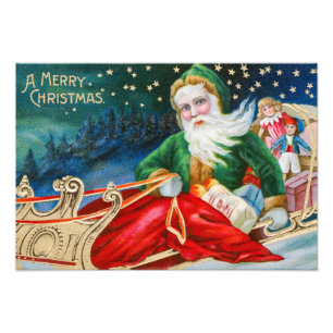 Foto Cartão postal de Natal vintage retrô Papai Noel