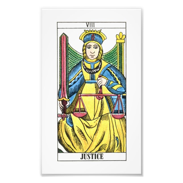Foto Cartão Tarot de Justiça (Frente)