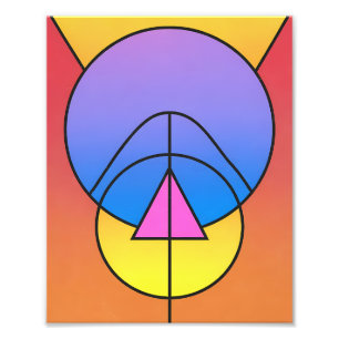 Foto Cartaz Colorido de Círculos Geométricos Abstratos