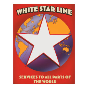 Foto Cartaz comercial do cruzeiro da White Star line. F