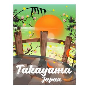 Foto Cartaz da flor japonesa de Takayama.