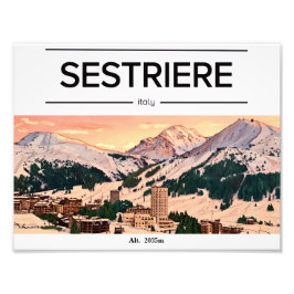 Foto Cartaz da montanha do resort de esqui de Sestriere