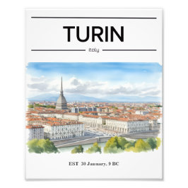 Foto Cartaz de aquarela de Turim