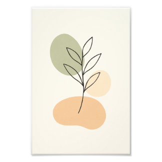 Foto Cartaz de Arte Botânica Minimalista em Linha