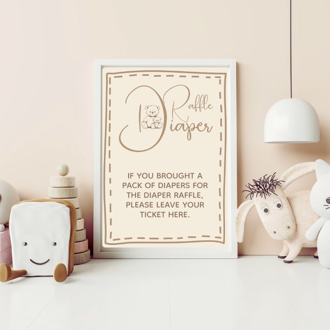 Foto Cartaz de Chá de Bebê Urso Fofo Rústico com Babado (Criador carregado)