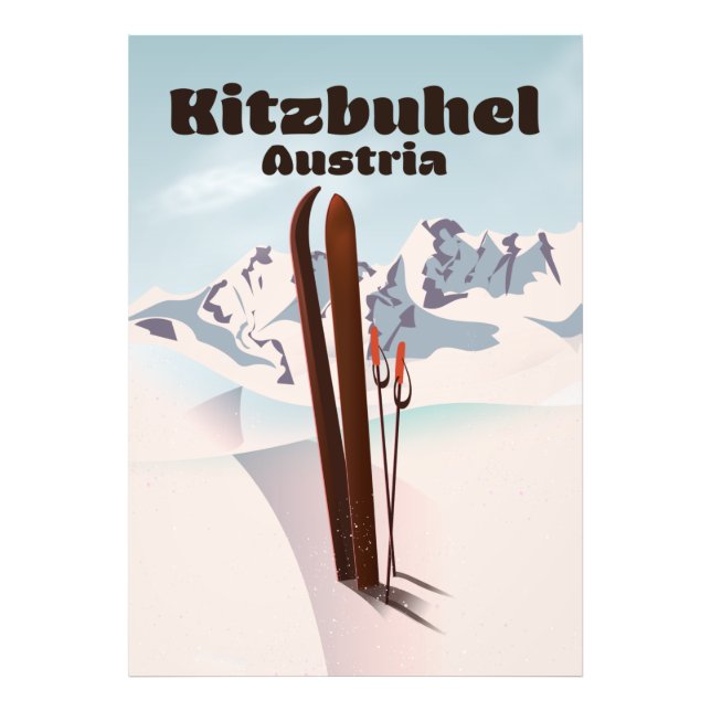 Foto cartaz de esqui austríaco kitzbuhel (Frente)