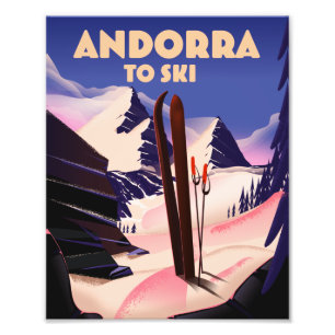 Foto Cartaz de esqui de Andorra. cartão postal