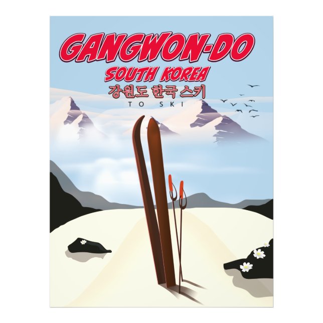 Foto Cartaz de esqui de Gangwon da Coreia (Frente)