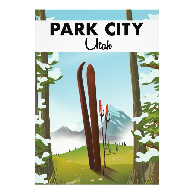 Foto Cartaz de esqui de Park City Utah (Frente)