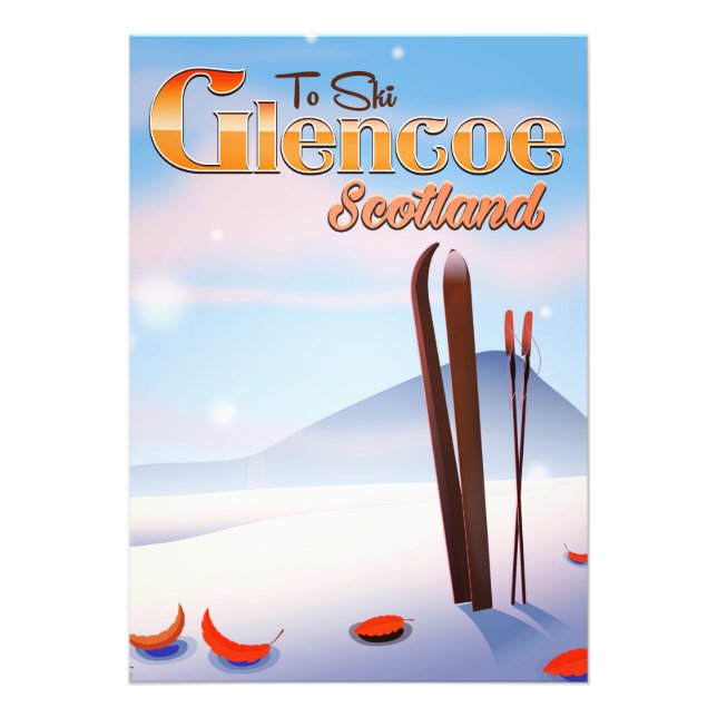 Foto Cartaz de esqui Glencoe Escócia (Frente)