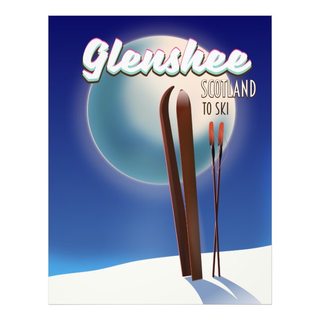 Foto Cartaz de esqui Glenshee Escócia (Frente)