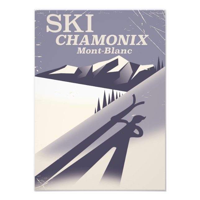 Foto Cartaz de esqui vintage Chamonix-Mont-Blanc (Frente)