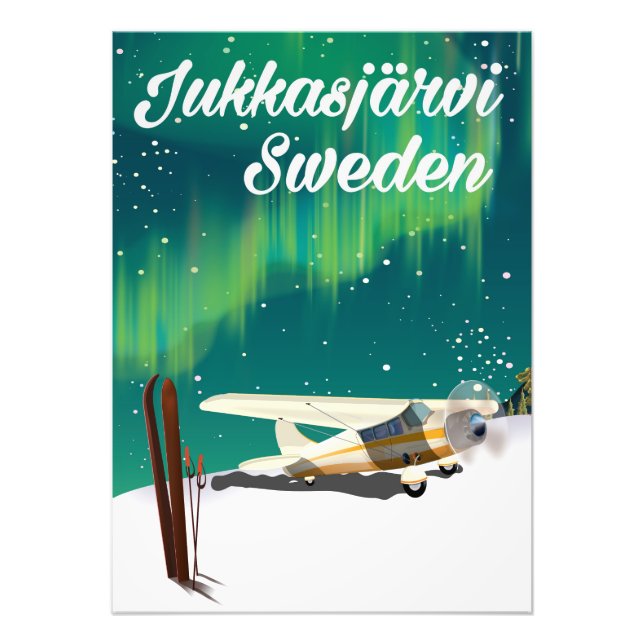 Foto Cartaz de férias das luzes do norte de Jukkasjärvi (Frente)