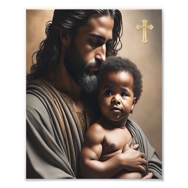 Foto cartaz de Jesus e criança (Frente)