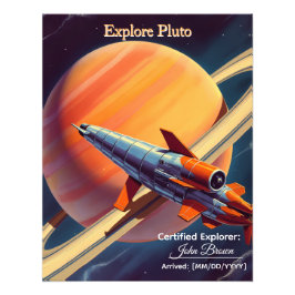 Foto Cartaz de Lançamento de Foguete Retro - Era Espaci