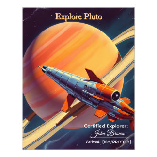 Foto Cartaz de Lançamento de Foguete Retro - Era Espaci