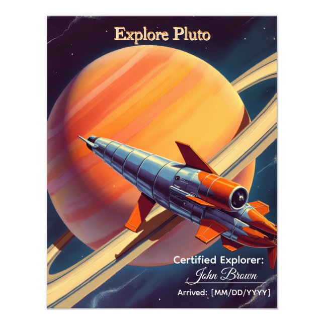 Foto Cartaz de Lançamento de Foguete Retro - Era Espaci (Frente)