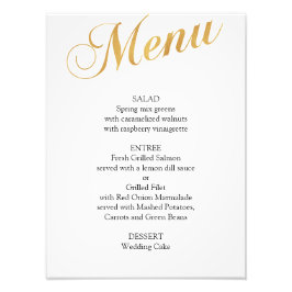 Foto Cartaz de menu de casamento em dourado. Menu de ja