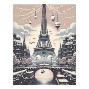 Foto Cartaz de Natal de Paris – Horizonte invernal neva