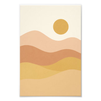 Foto Cartaz de Paisagem Abstrata de Pôr do Sol Minimali