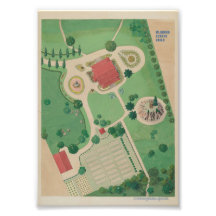 Cartaz de plano de jardim estilo antigo