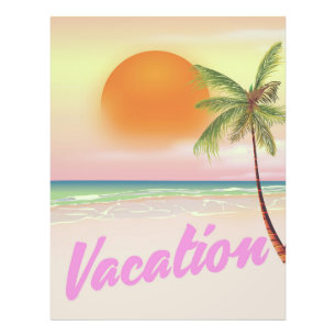 Foto Cartaz de praia de férias vintage dos anos 80