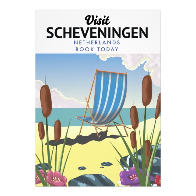Foto cartaz de praia de Scheveningen Holanda (Frente)