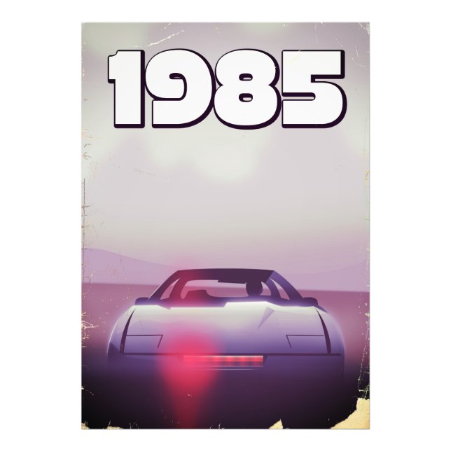 Foto cartaz de supercarro vintage de 1985 (Frente)
